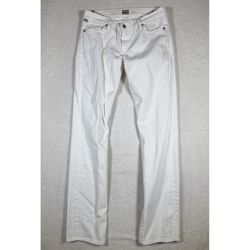 Citizens of Humanity Ava Low Rise Straight Leg White Denim Jeans Size 31 Womens